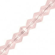 Faceted glass bicone beads 4mm Tranparent pink